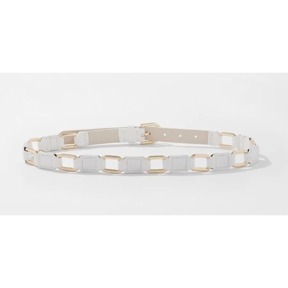 WHBM White House Black Market Women's Gold Link Station Belt - Ecru - L - $69